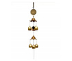 Вятърно звънче с цвете камбанула и 7 златни камбанки за дома или градината, модел Буда