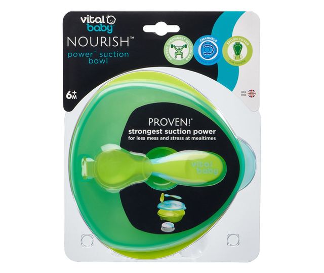 Bol de hrănire cu vid verde Vital Baby