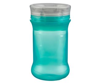 Cana rezistenta la varsare cu margine din silicon moale pentru a bea la 360° Green Vital Baby
