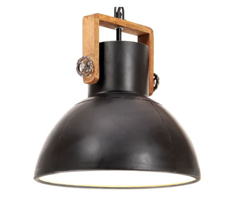 Индустриална пенделна лампа 25 W черна кръгла 30 см E27