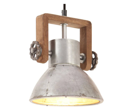 Индустриална пенделна лампа 25 W сребриста кръгла 19 см E27