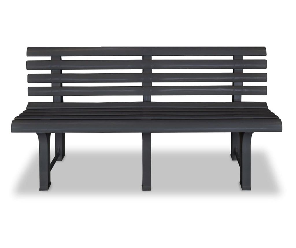Vrtna klupa 145,5 cm plastična antracit - 7