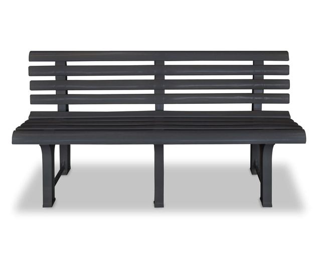 Vrtna klupa 145,5 cm plastična antracit