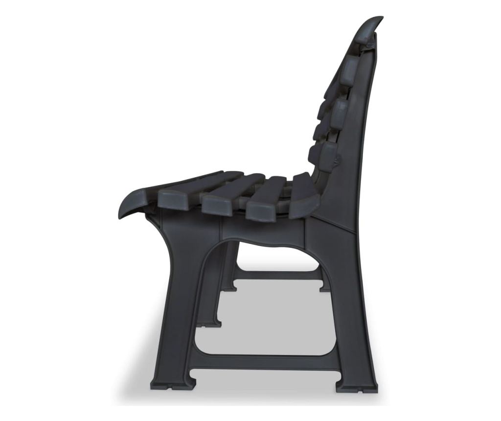 Vrtna klupa 145,5 cm plastična antracit - 10