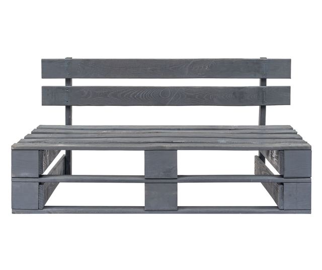 Canapea de mijloc din paleți de grădină, lemn pin gri tratat