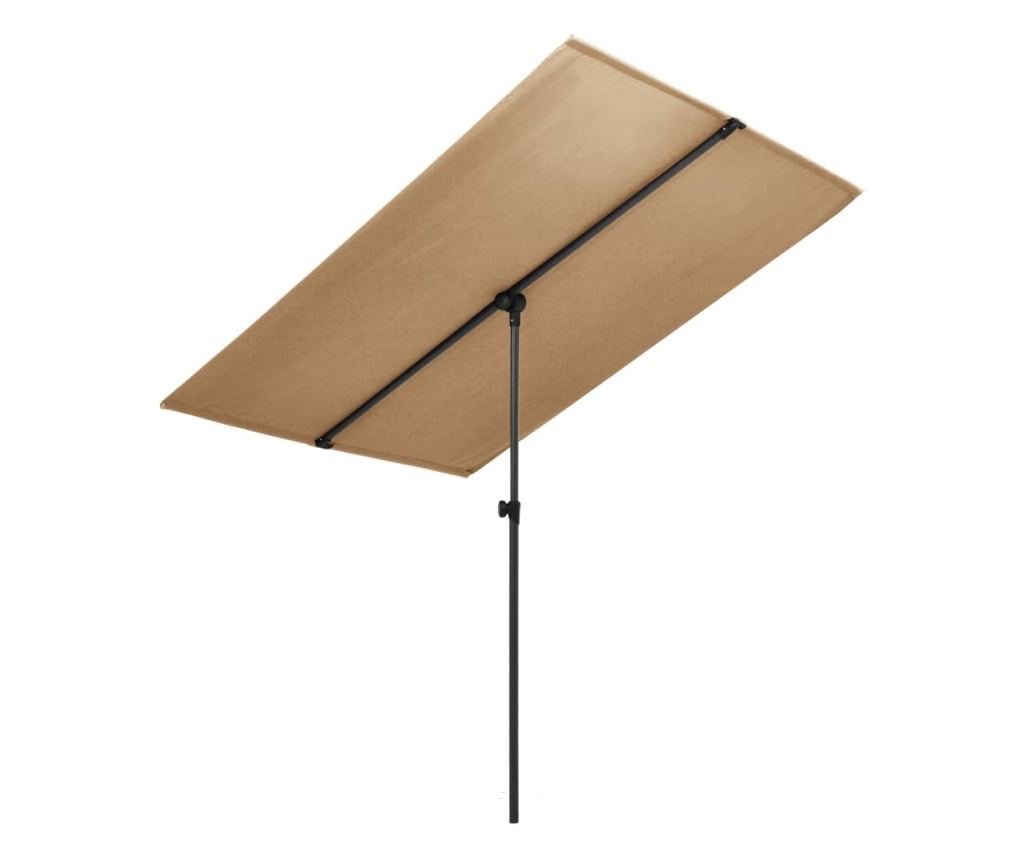 Vrtni suncobran s aluminijskom šipkom 2 x 1,5 m smeđe-sivi - 2