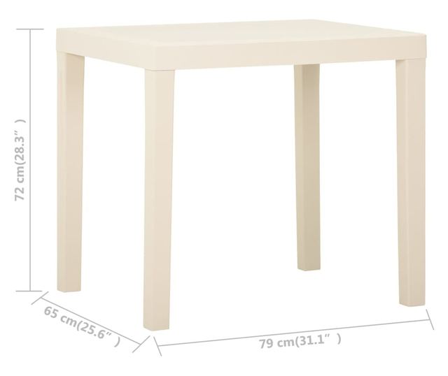 Masa de gradina, alb, 79x65x72 cm, plastic