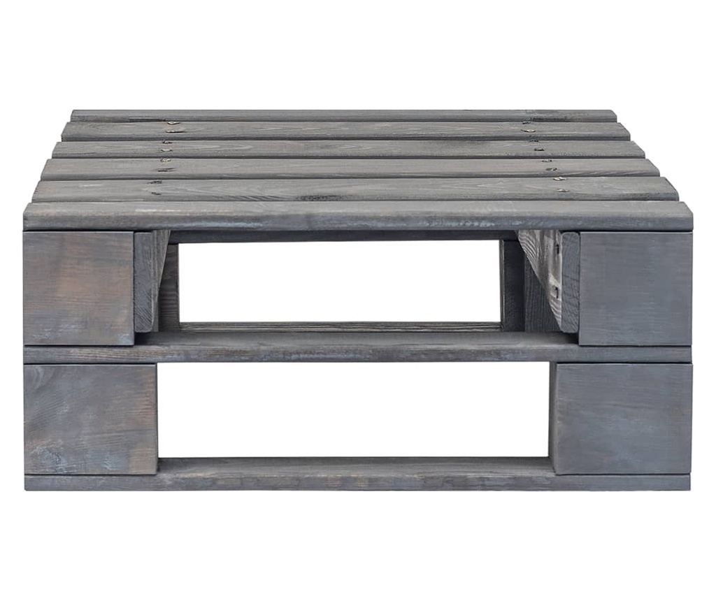 Vrtna klupa od paleta, siva, drvo - 3