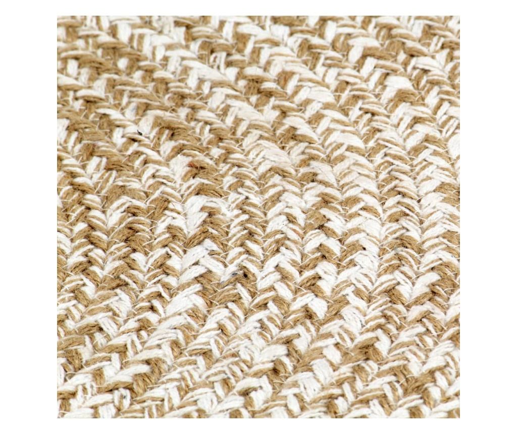 Ručno rađeni tepih od jute bijelo-smeđi 240 cm - 6