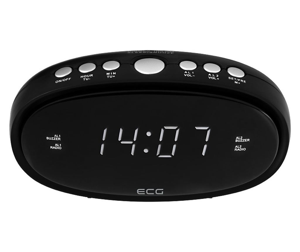 Radio cu ceas ECG RB 010 negru, FM, Digital, memorie 10 posturi, alarma dubla - 4