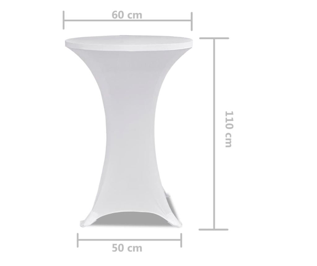 Navlaka za stol Ø60 cm, 2 kom., bijela, elastična - 5