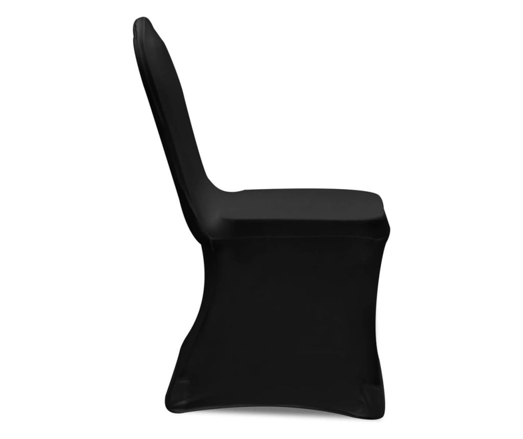 Husă de scaun elastică, 6 buc., negru - 4
