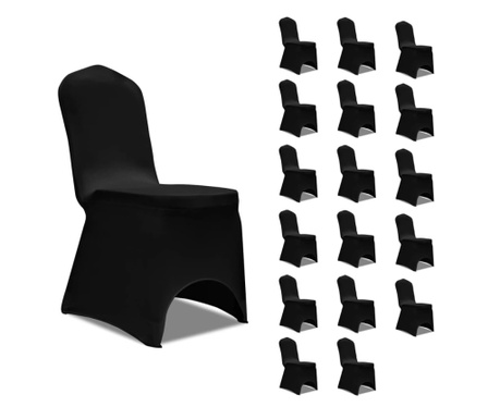 Potahy na židle napínací černé 18 ks