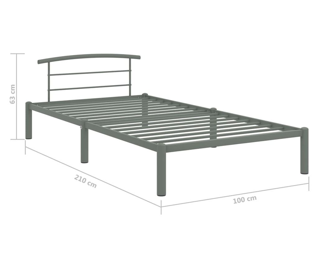 Okvir za krevet sivi metalni 90 x 200 cm - 25