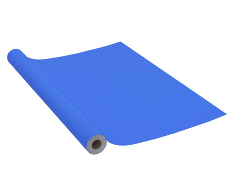 magasfényű kék öntapadó PVC bútorfólia 500 x 90 cm