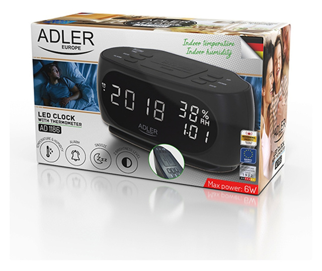 Ceas LED cu termometru Adler AD 1186