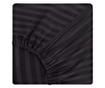 Cearsaf de pat cu elastic 180x200 cm, 100% bumbac damasc, negru Sofi 180/200cm