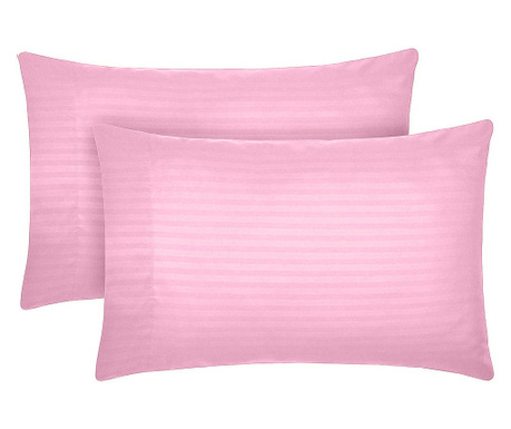 Комплект 2 дамаски калъфки за възглавници, плътност 130гр/м2, розови, 50/70см Sofi