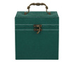 Кутия за бижута, велур, зелена, 12x12x12 см, Springos