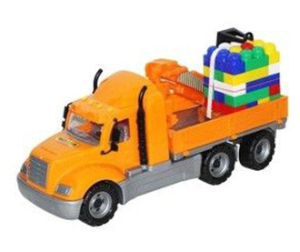 Камион Играчка кран, съдържащ кубчета палети, 53x19x26 см