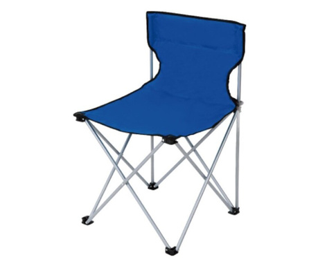 Scaun pliant pentru camping sau pescuit cu structura metalica, Albastru, 81x41x75 cm