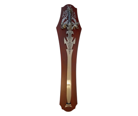 IdeallStore® dekoratív kard, fapanel, Duo Sárkány, 110 cm, barna