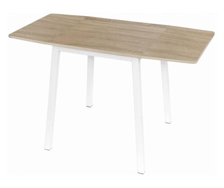 Πτυσσόμενο τραπέζι MDF μέταλλο δρυς sonoma λευκό 120x60x75 εκ.