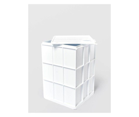 Mercaton® кутия с капак за HDPE пластмасово съхранение на сирене, Бяла, 26 x 26 x 35 cm
