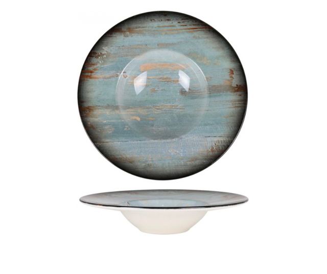 Премиум порцеланова чиния за ризото, Madera Mint, 28 см