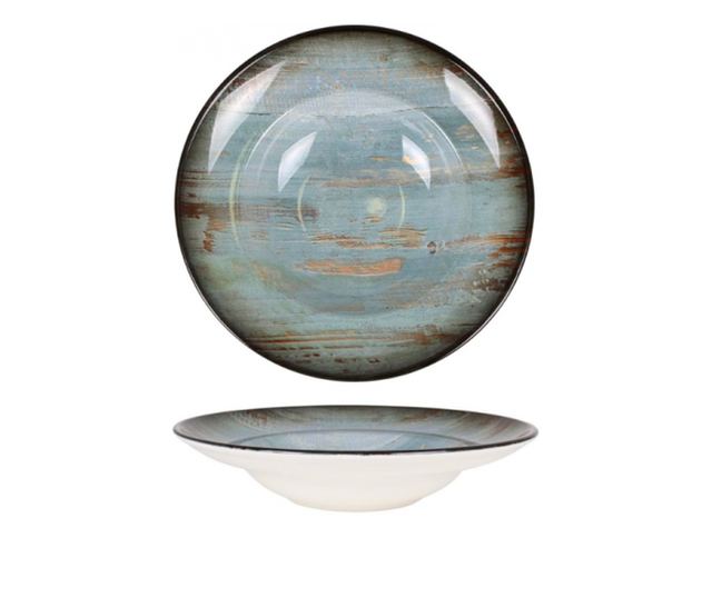 Премиум порцеланова дълбока чиния, Madera Mint, 27 см