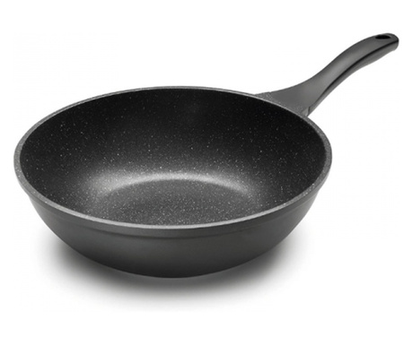 Tigaie wok din aluminiu alimentar, Eco Piedra, 28 cm