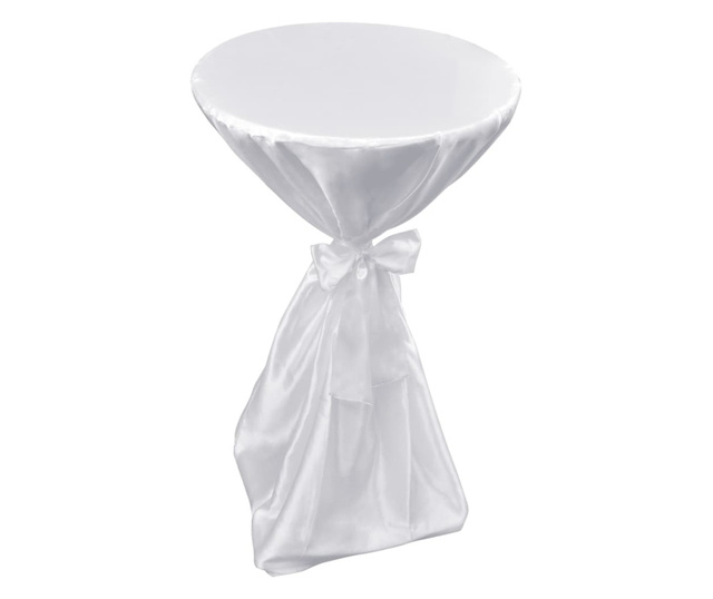 Bijeli stolnjak za stolove s vrpcom 80 cm 2 kom