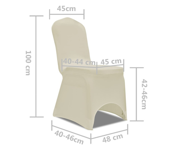 Rastežljive navlake za stolice u kremoj boji 6 kom