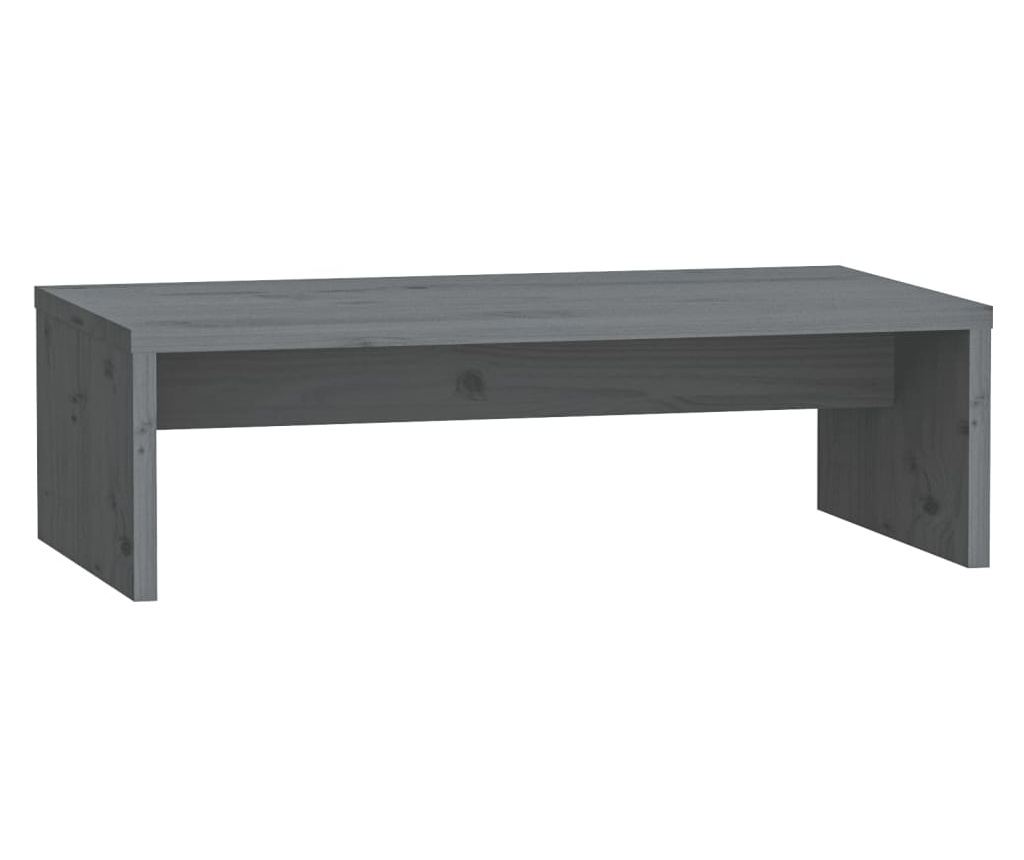 Podloga za monitor, siva, 50x27x15 cm, masivno drvo bora - 2
