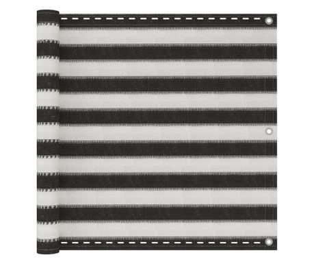 Balkonska pregrada, antracit in bela, 90 x 300 cm, HDPE