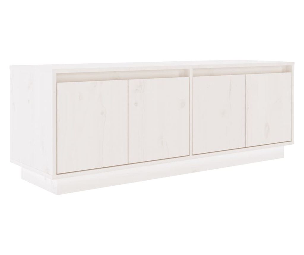 TV komoda, bijela, 110x34x40 cm, masivno drvo bora - 2