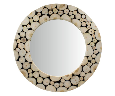 Oglinda rotunda cu rama tec 50cm
