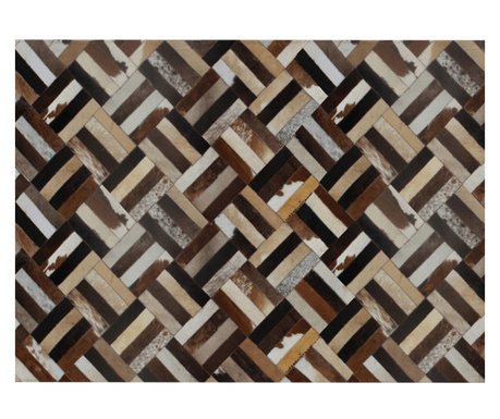 KOND Covor din piele de lux, maro/negru/bej, mozaic, 170x240, piele SFAT 2