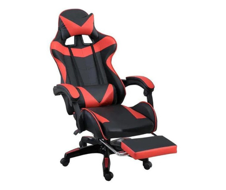 Геймърски стол с поставка за крака, Racing PRO X, Maoimp, черен/червен