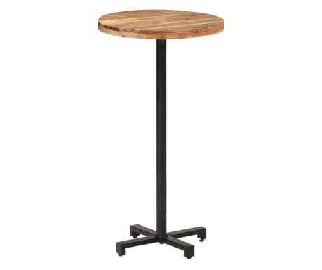 Barový stůl kulatý Ø 60 x 110 cm masivní akáciové dřevo