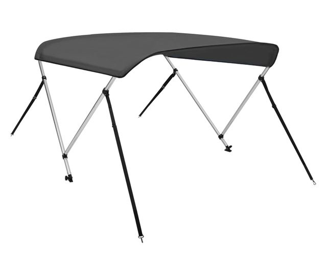 antracitszürke kétágú bimini tető 180 x 130 x 110 cm