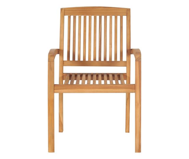 Градински столове с червени възглавници, 2 бр., Масивно тиково дърво