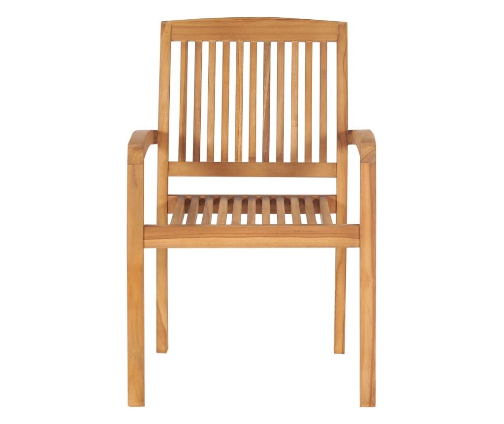 Градински столове с черни възглавници, 2 бр., масивно дърво тик - 6