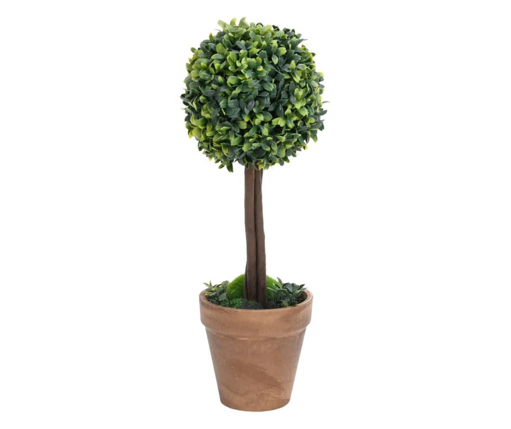 Umjetne biljke šimšira s loncem 2 kom. zelena 56 cm kugla - 3