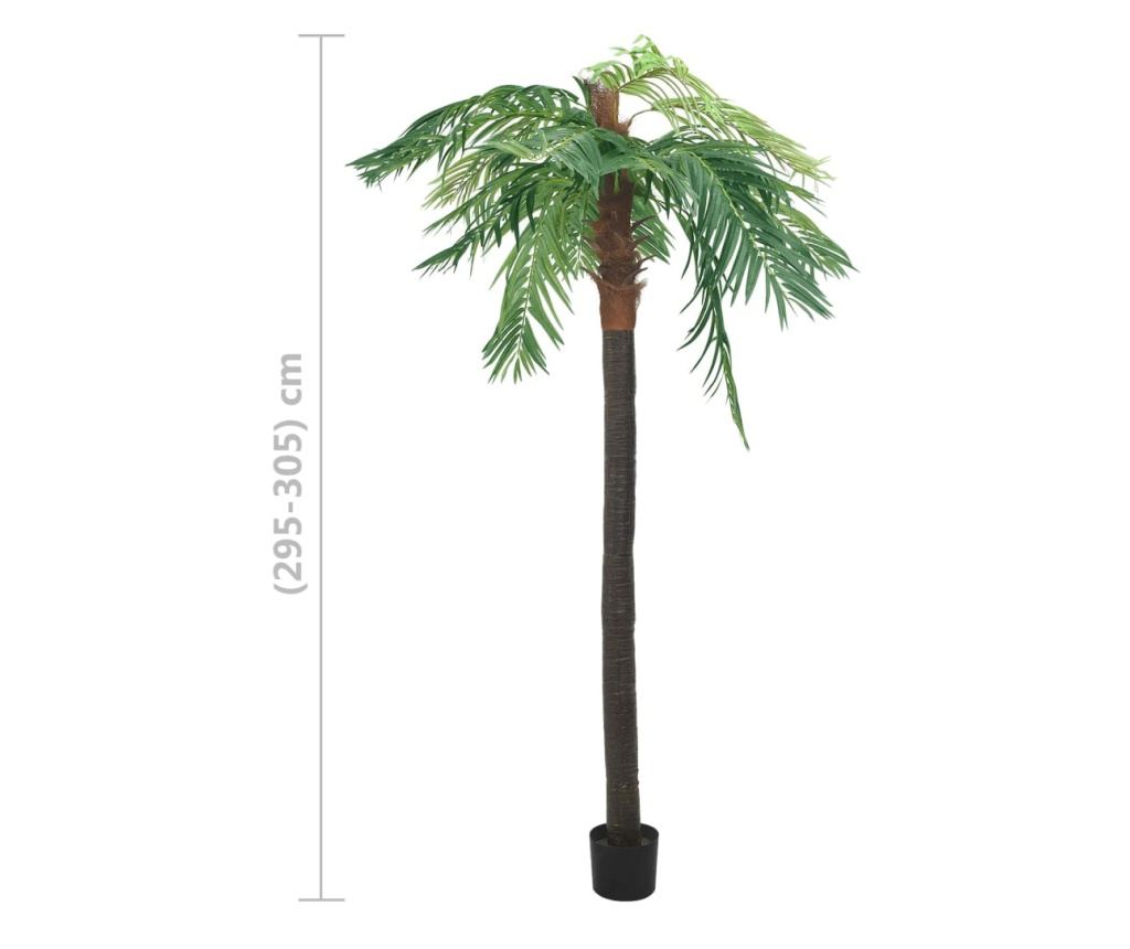Umjetna biljka palma feniks s loncem, zelena, 305 cm - 6