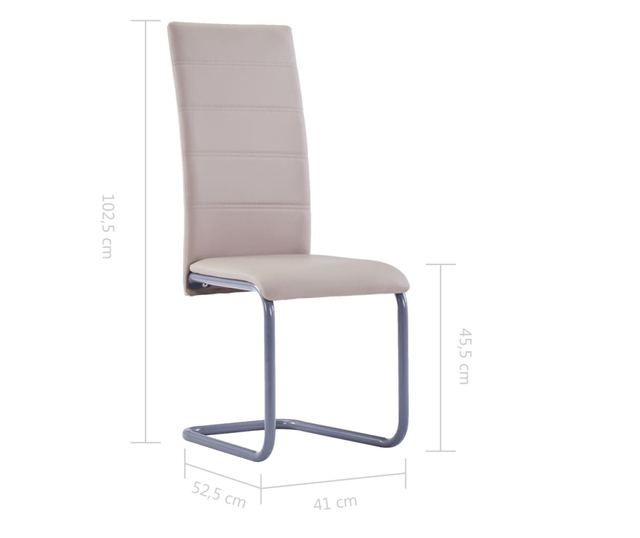 Kuhinjske stolice, 6 kom., cappuccino, eko koža