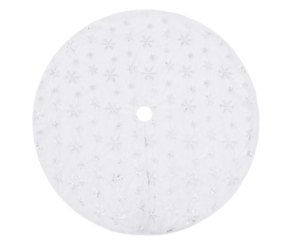 Tepih za božićno drvce, luksuzni, bijeli, 122 cm, umjetno krzno - 2
