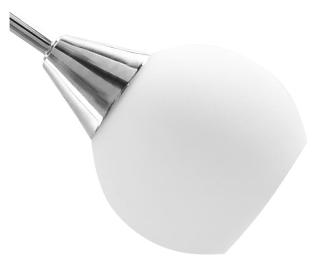 Полилей с керамични кръгли абажури, за 5 крушки Е14, бели