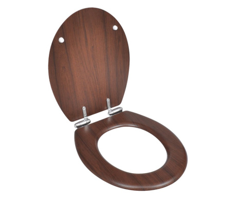 lassan csukódó egyszerű tervezésű barna MDF WC-ülőke