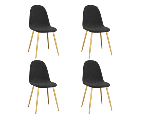 Blagovaonske stolice 4 kom crne baršunaste